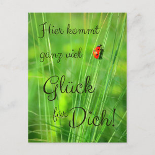 Carte Postale Hier kommt ganz viel Glück für Dich!