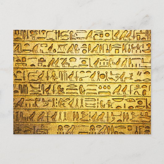 Carte Postale Hiéroglyphes égyptiens anciens Jaune (Devant)
