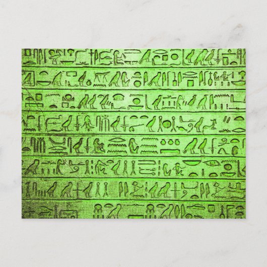 Carte Postale Hiéroglyphes égyptiens anciens Vert (Devant)