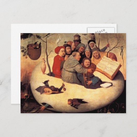 Carte Postale Hieronymus Bosch - Le concert dans l'oeuf (Devant / Derrière)