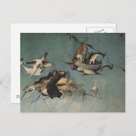 Carte Postale Hieronymus Bosch peignant l'art (Devant / Derrière)