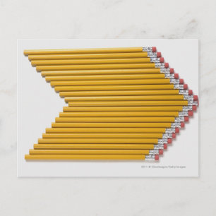 Carte Postale High angle view of pencils in a row