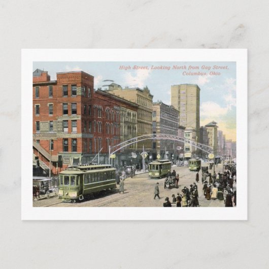 Carte Postale High St., Columbus, Ohio 1910 Vintage (Devant)