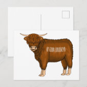Carte Postale Highland cow (Devant / Derrière)