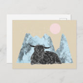 Carte Postale "Highland Cow Winter" (Devant / Derrière)