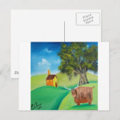 CARTE POSTALE HIGHLAND VW FOLK ART (Devant / Derrière)