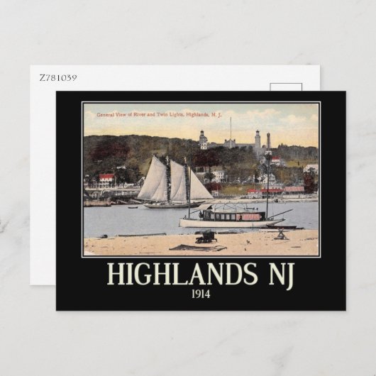 Carte Postale Highlands, New Jersey, Vintage (Devant / Derrière)