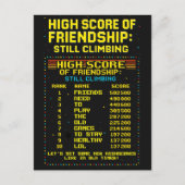 Carte postale « Highscore de l'amitié » (Devant)