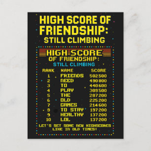 Carte postale « Highscore de l'amitié »
