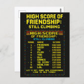 Carte postale « Highscore de l'amitié » (Devant / Derrière)