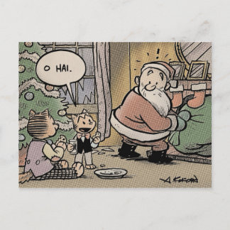 Carte postale hilarante de Noël de chats