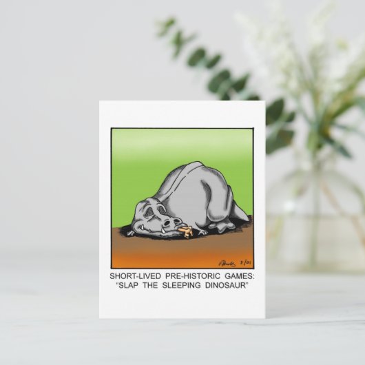 Carte postale hilarante pour donner des nouvelles (Debout devant)