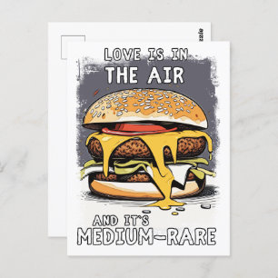 Carte Postale Hilarious BURGER Citation Vintage Retro Illustrati
