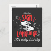 Carte Postale Hilarious Learn American Sign Language Humour (Devant / Derrière)