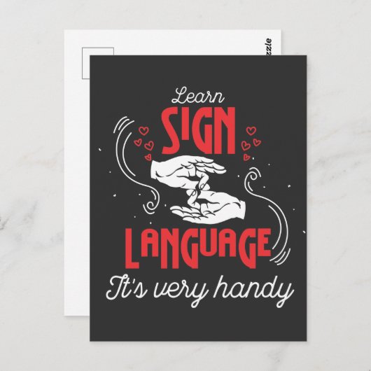 Carte Postale Hilarious Learn American Sign Language Humour (Devant / Derrière)