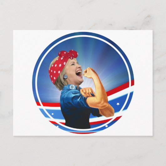 Carte Postale Hillary Clinton 1ère candidate à la présidentielle (Devant)