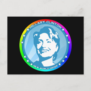 Carte Postale hillary clinton. arc-en-ciel.