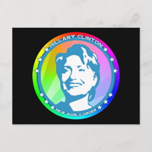 Carte Postale hillary clinton. arc-en-ciel.