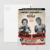 Carte Postale Hillary Clinton contre Donald Trump (Devant / Derrière)