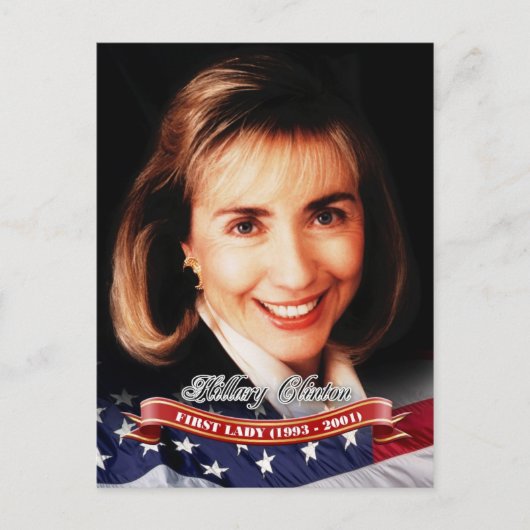 Carte Postale Hillary Clinton, Première Dame des Etats-Unis (Devant)