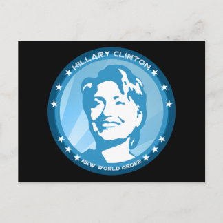Carte Postale hillary clinton. rayons bleus :