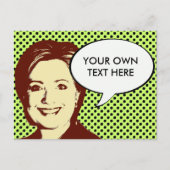CARTE POSTALE HILLARY CLINTON TALK BUBLE (Devant)