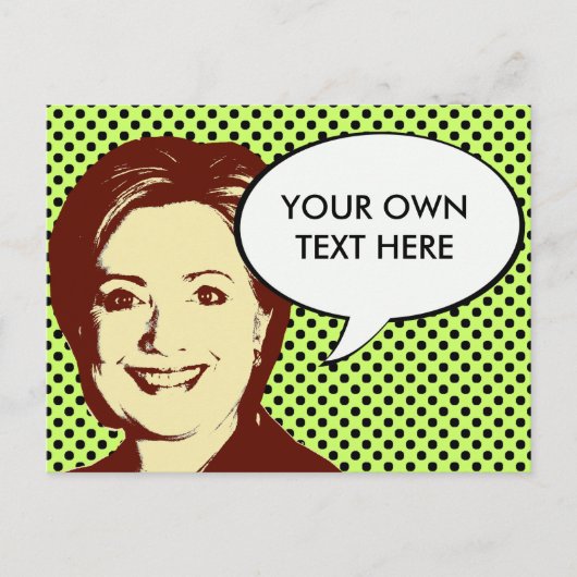 CARTE POSTALE HILLARY CLINTON TALK BUBLE (Devant)