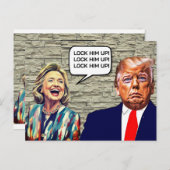 Carte Postale Hillary Drôle Dit Verrouiller Trump (Devant / Derrière)