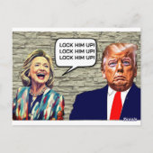 Carte Postale Hillary Drôle Dit Verrouiller Trump (Dos)