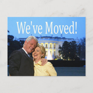 Carte Postale Hillary et Bill New Address Christmas
