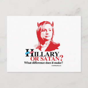 Carte Postale Hillary ou Satan - quelle différence