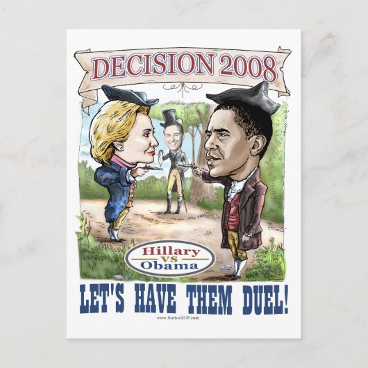 Carte postale Hillary vs Obama  (Devant)