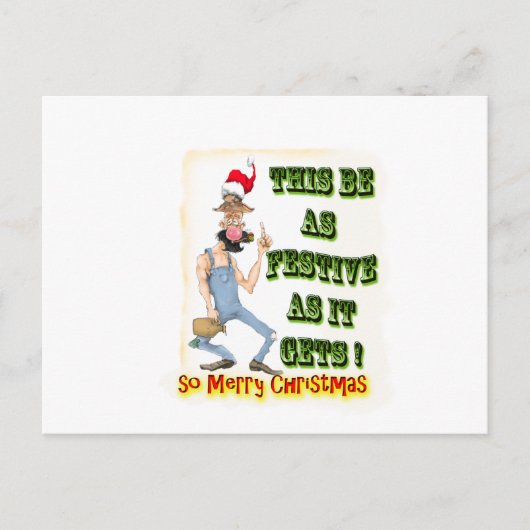 Carte Postale Hillbilly Festive comme il obtient (Devant)