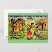 Carte Postale Hillbilly Outhouse Funny Comic vintage (Devant / Derrière)