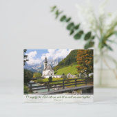 Carte Postale Hillside Church belle scène calme Custom Text (Debout devant)