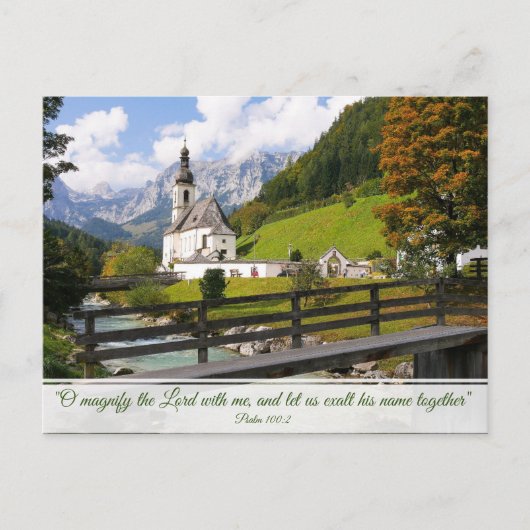 Carte Postale Hillside Church belle scène calme Custom Text (Devant)