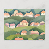 Carte Postale Hillside Homes | Nature Aquarelle Peinture Aérée (Devant)