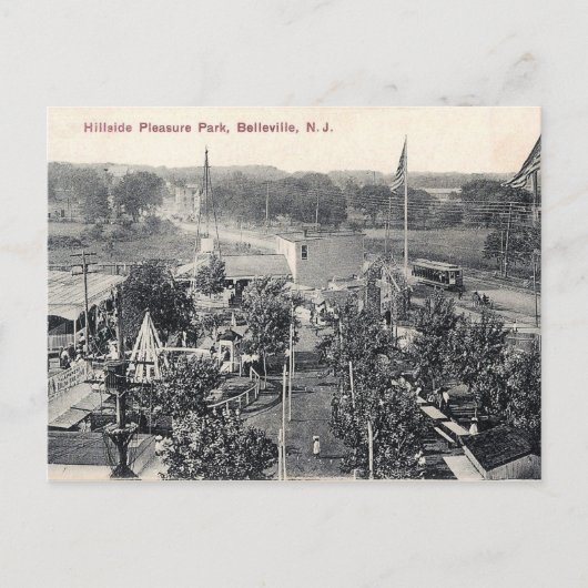 Carte Postale Hillside Pleasasure Park, Trolley, Belleville NJ (Devant)