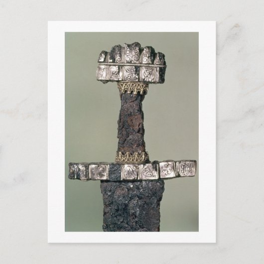 Carte Postale Hilt d'une épée viking trouvée à Hedeby, Danemark, (Devant)