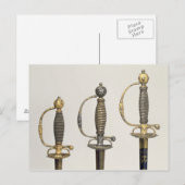 Carte Postale Hiltes de trois épées françaises : une d'acier (Devant / Derrière)