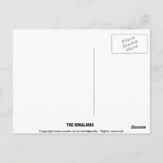 Carte postale Himalayas Everest (Dos)