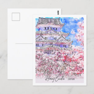 Carte Postale Himeiji Castle Japon Travel Place Aquarelle