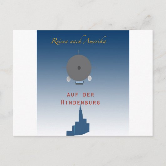 Carte Postale Hindenburg Zeppelin (Devant)