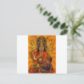 CARTE POSTALE HINDU GODDESS DURGA VICTOIRE SUR LE MAL (Debout devant)