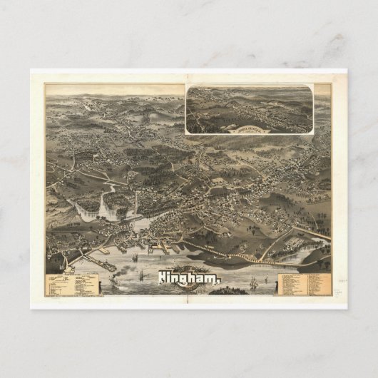 Carte Postale Hingham, Massachusetts en 1885 (Devant)