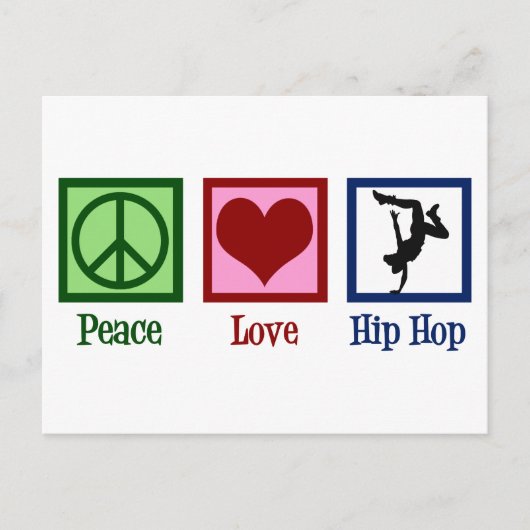 Carte Postale Hip hop Peace Love (Devant)
