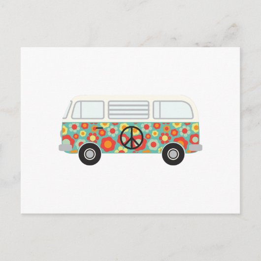 Carte Postale Hippie Bus (Devant)