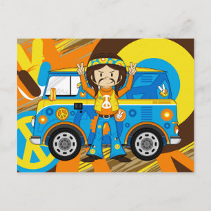 Carte Postale Hippie de la paix des soixante-dix