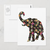 Carte postale Hippie Elephant (Devant / Derrière)