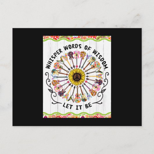 Carte Postale Hippie Guitare (Devant)